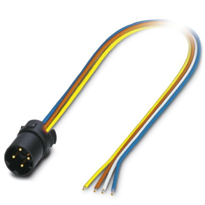Phoenix Contact M12 Contact Carrier - Plug; SACC-MCI-M12MSD-4CON/0;5; Male; 4-Pin; 4-Wire; D - Dual Key; 0.5m Lead Wire